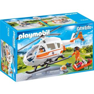 Playmobil City Life – Hélicoptère de Secours avec équipe médicale – 70048