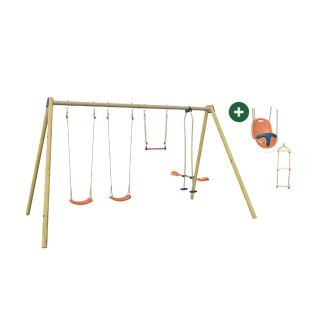 Balançoire double avec face à face Techwood Harmonie MANOU - Trigano