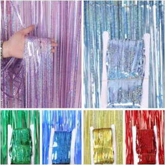 Foil Fringe Curtain-Vert