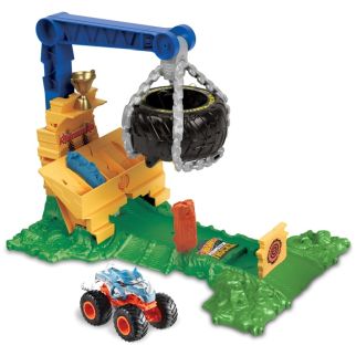 Mattel Hot Wheels – Coffret Monster Trucks Arena Smashers Défi Rhinomite, camion de Destruction – HTP18