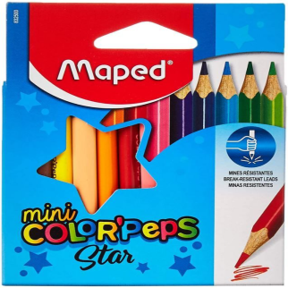 12 Color Peps mini Crayons 11cm - Maped