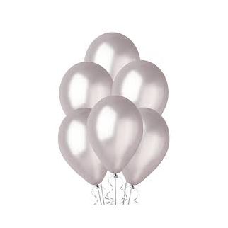 Sachet 100 ballons métallisés argent