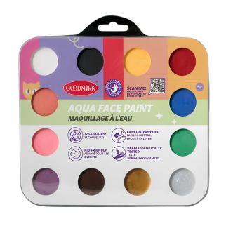 Kit de Maquillage à l'Eau 12 Couleurs – Boland Aqua Face Paint pour Enfant