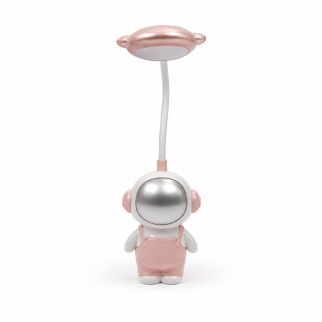 Lampe de Bureau Astronaute LED Flexible – Veilleuse Décorative Rose