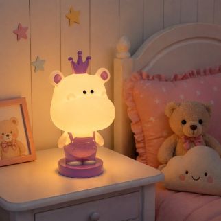 Lampe Veilleuse Hippopotame Princesse Enfant
