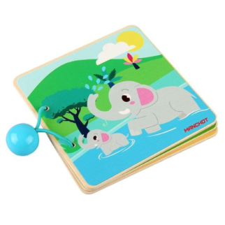 Livre de Lecture En Bois Animaux de La Forêt - Manchot