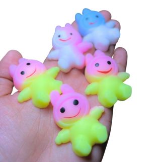 Lot de 5 Mini Squishies Lapins Bicolores