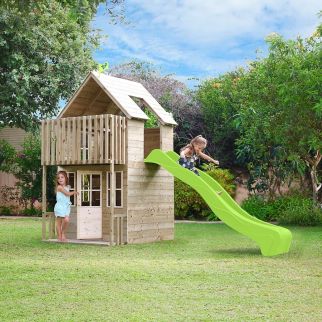 Maisonnette cabane en bois FSC® avec toboggan TP Toys