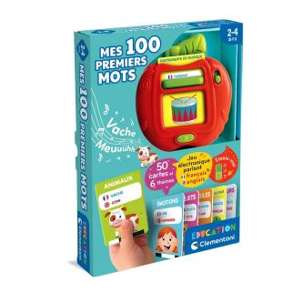 Clementoni Mes 100 Premiers Mots Bilingues - Jeu Électronique Parlant Français/Anglais (2-4 ans)