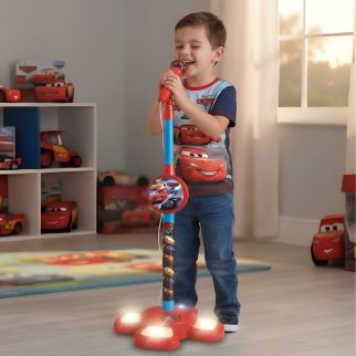 Micro Karaoké enfant Cars 3 avec Pied Réglable et Effets lumineux