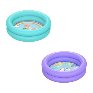 Mini Piscine Gonflable Bébé 61x15 cm - Bassin d'eau ludique avec motifs Dinosaures & Girafe
