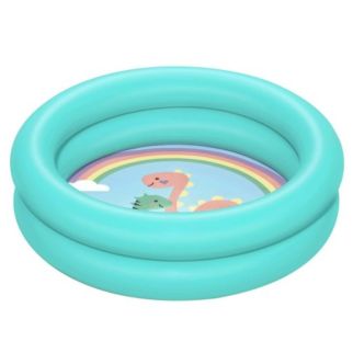 Mini Piscine Gonflable Bébé 61x15 cm - Bassin d'eau ludique avec motifs Dinosaures & Girafe