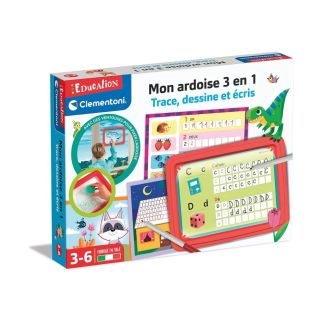 Mon ardoise 3 en 1 : Trace Dessine et écris - Clementoni