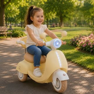 Moto à batterie Vespa pour enfant, Scooter électrique avec Siège et Dossier