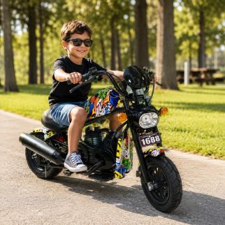 Moto Harley électrique enfant 24V Graffiti – Style unique