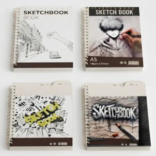 Sketch Book A5, Carnet de Croquis 30 Feuilles à Spirale