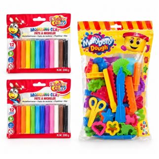 Kit Pâte à Modeler Complet – Atelier outils + 24 bâtons Kiddy Clay