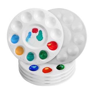 Palette plastique ronde Funbo 17cm - 10 alvéoles pour peinture