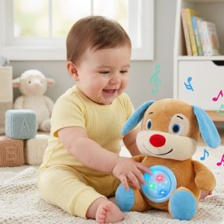 Chien en peluche lumineux et musical