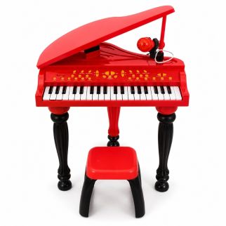 Piano Enfant Classique avec Microphone et Tabouret – Jouet Musical Éducatif