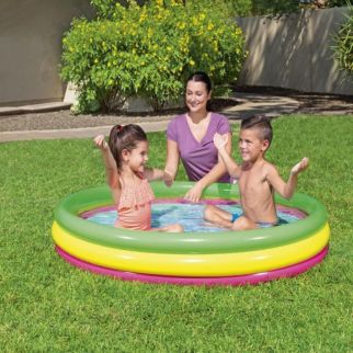 Piscine Gonflable Bestway 152x30cm – 3 Anneaux Colorés pour Enfants