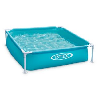 Piscinette Carrée Intex 122 cm - Structure Tubulaire & Bleu Turquoise