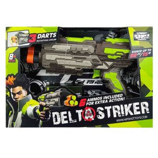 Pistolet Delta Striker – Lanceur à Fléchettes en Mousse avec Barillet Rotatif 3 Dards