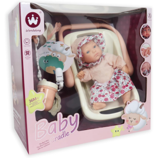 Poupée Baby : Berceau, Biberon, Sucette