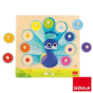 Puzzle en bois Paon - Jeu d'éveil Montessori pour enfants