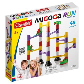 Quercetti Migoga Run Starter Set – Jeu de Construction de Pistes à Billes 45 Pièces pour Enfant