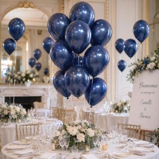 Gemar – Sachet 100 ballons bleu marine 26cm – 094619