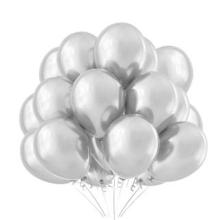Sachet 100 ballons métallisés Argentes - Gemar