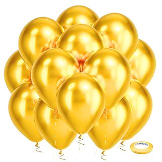 Sachet 100 Ballons Métallisés Dorés - Gemar