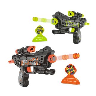 Set de 2 Pistolets à Fléchettes en Mousse – Mayan Soft Bullet Gun avec Cibles et 12 Dards