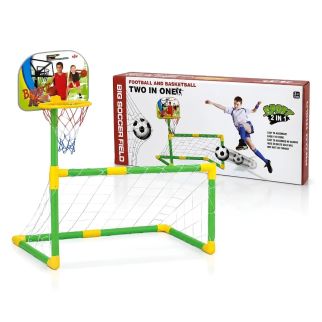 Set Sport 2 en 1 – Panier de Basket et But de Football avec Ballons
