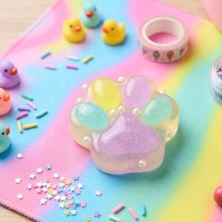 Squishy Patte de Chat Multicolore Pastel – Anti-stress