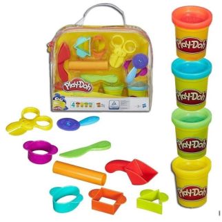 Hasbro Play-Doh – Starter set, sac de Rangement, 4 Pots et 9 Outils de Modelage – B1169