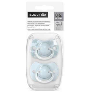 Lot de 2 Sucette Suavinex Physiologique de Nuit Silicone 0-6 mois