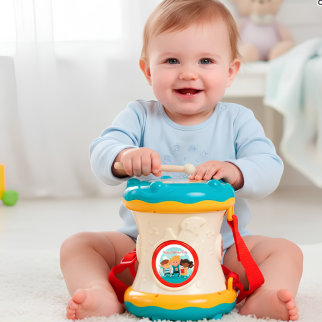 Tambour Double Face Bébé Musical Lumineux