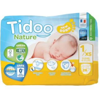 TIDOO Couches Nouveau né T1/XS (2-5 kg) x26
