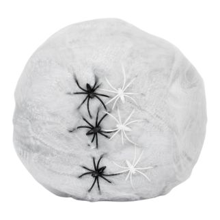 Toile d'Araignée Blanche 60g + 4 Araignées – Décoration Halloween Boland