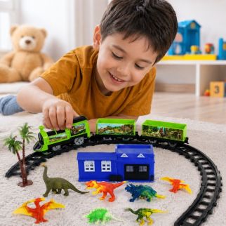 Train Dinosaure avec Figurines et Circuit Railway Set