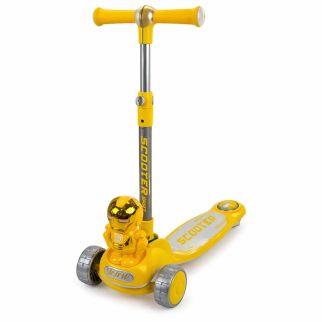 Trottinette Enfant 3 Roues Jaune avec Design Robot