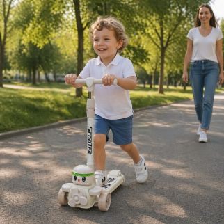Trottinette Enfant Robot 3 Roues – Stable, Réglable & Design Ludique