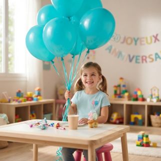 10 ballons Turquois