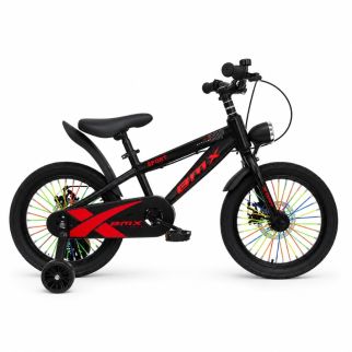 Vélo Enfant BMX 16 Pouces avec Roues Stabilisatrices et Freins à Disque