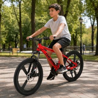 Vélo N°20 Italiano Rouge avec Freins à Disque et Suspension Avant