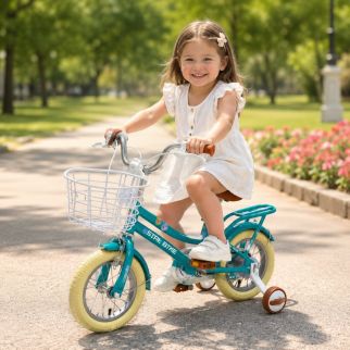 Vélo Pour Enfants 12 Pouces avec Roues Stabilisatrices et Panier