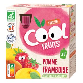 Vitabio Pomme Framboise Cool Fruits Bio 4x90g