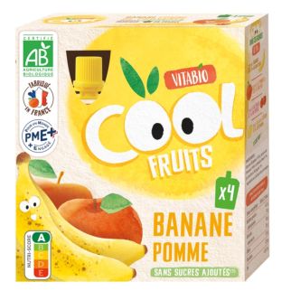 Vitabio Cool Fruits Pomme Banane Bio 4x90g
